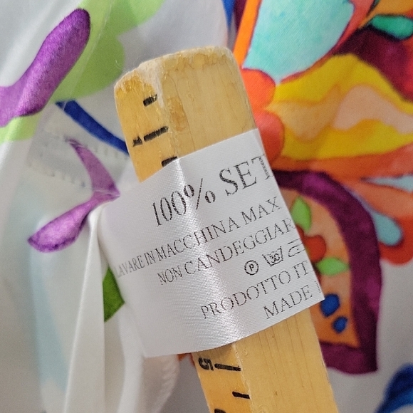 idilio Positano Floral Multicolor Women's Silk Pajama Set Made In Italy Size L - Picture 10 of 16